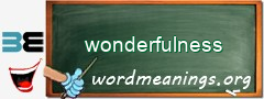 WordMeaning blackboard for wonderfulness